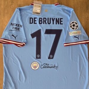 2022/23 Puma Manchester City #17 DE BRUYNE KDB ULTRAWEAVE Treble Winner Jersey